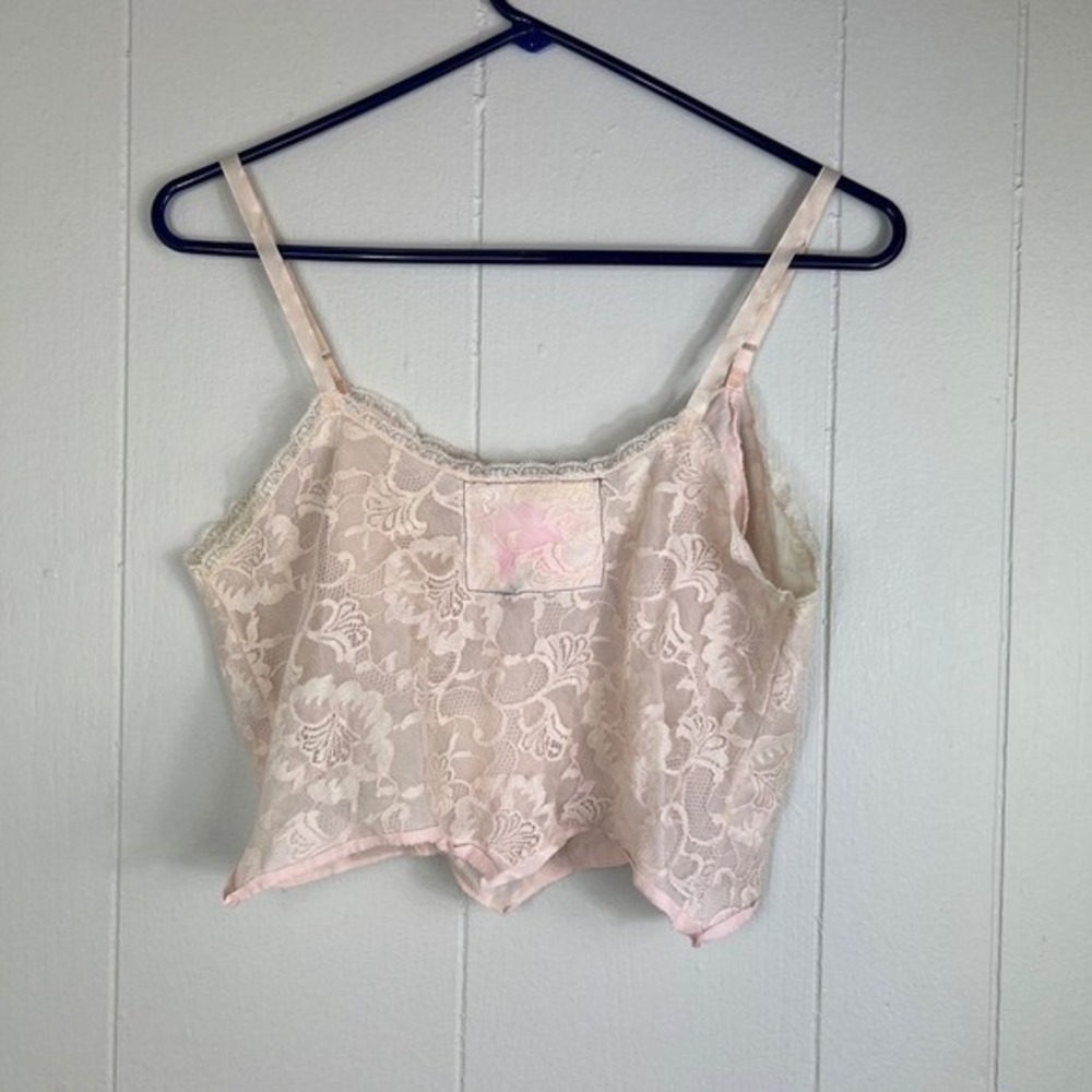 Vanity Fair Lace Cami Crop Top Total Brat Patch Pink Star Girlie Lingerie - Picture 7 of 7